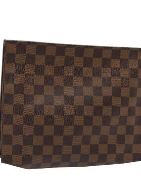 LOUIS VUITTON Damier Ebene Poche Toilette 26 Pouch N47543 LV Auth 83540